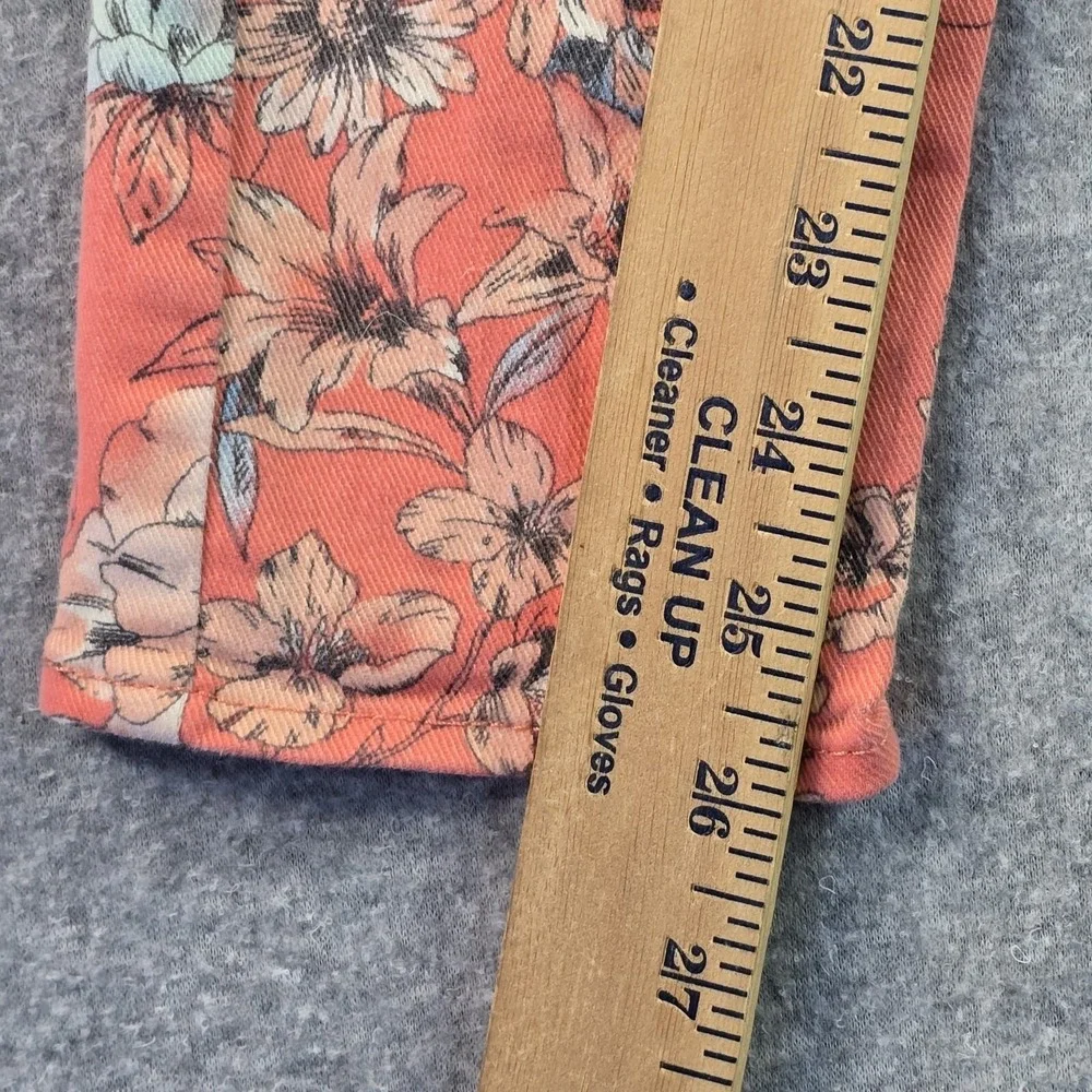 GapKids 2 Piece Outfit Girls XL 12 Coral Pink Floral Applique Top & Skinny Jeans